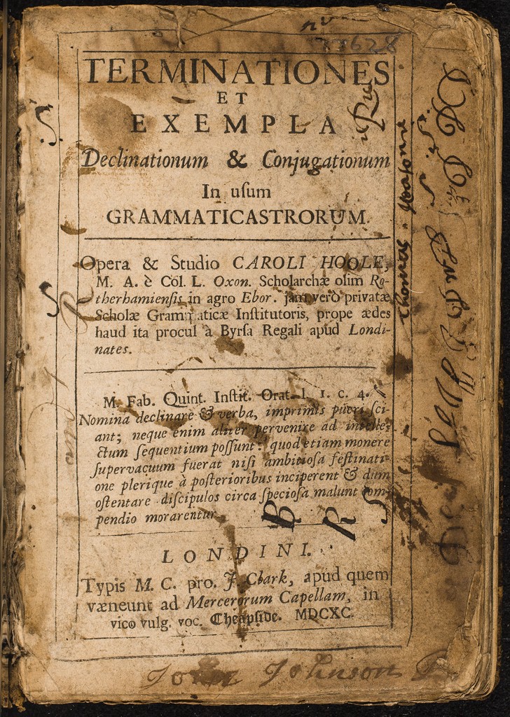 Annotations On Terminationes Et Exempla Declinationum Conjugationum In Usum Grammaticastrorum Calisphere
