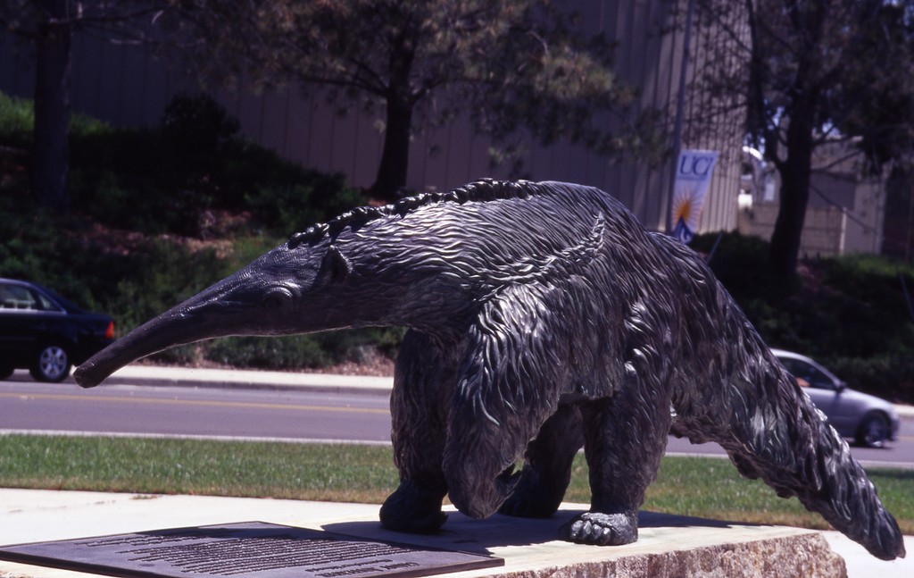 Anteater sculpture in front of Bren Events Center.